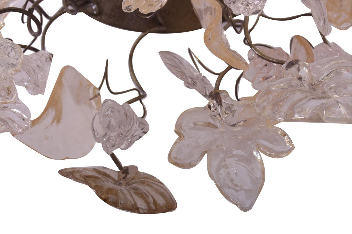 Modern Wall Sconce light with Gold and clear flowers and leaves for hall living room, toilet
