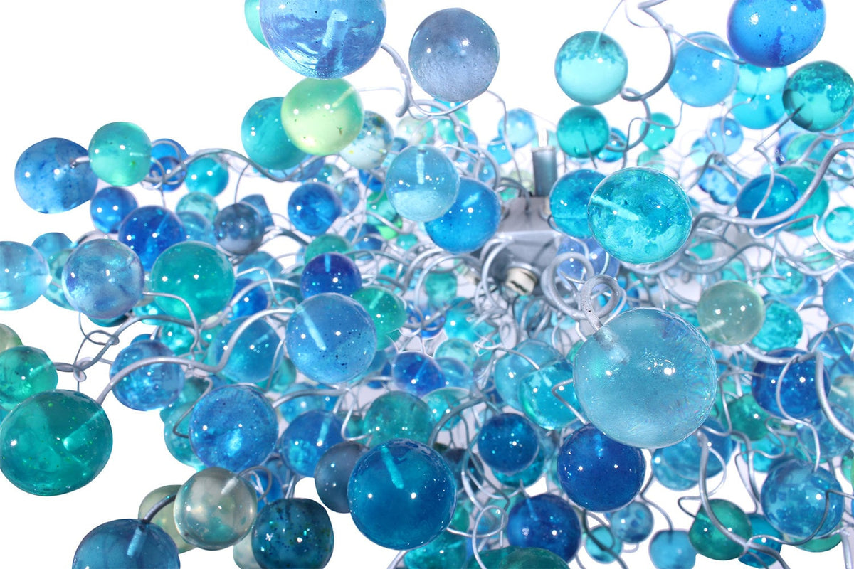 Cobalt blue Hanging chandeliers. light fixture with blue bubbles for Dining Room
