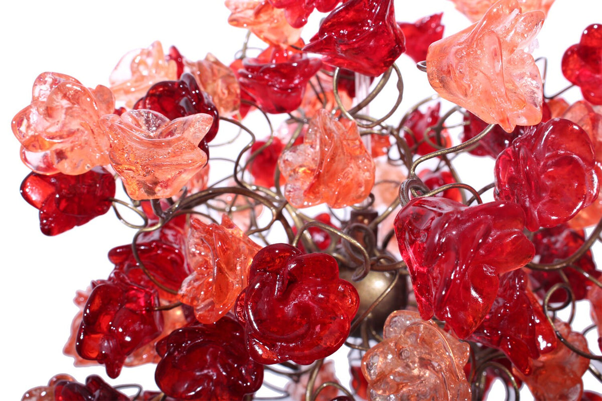 Red and pink roses pendant light for hall, children room, bedroom, as a kitchen island lighting.