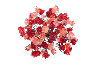 Red and pink roses pendant light for hall, children room, bedroom, as a kitchen island lighting.