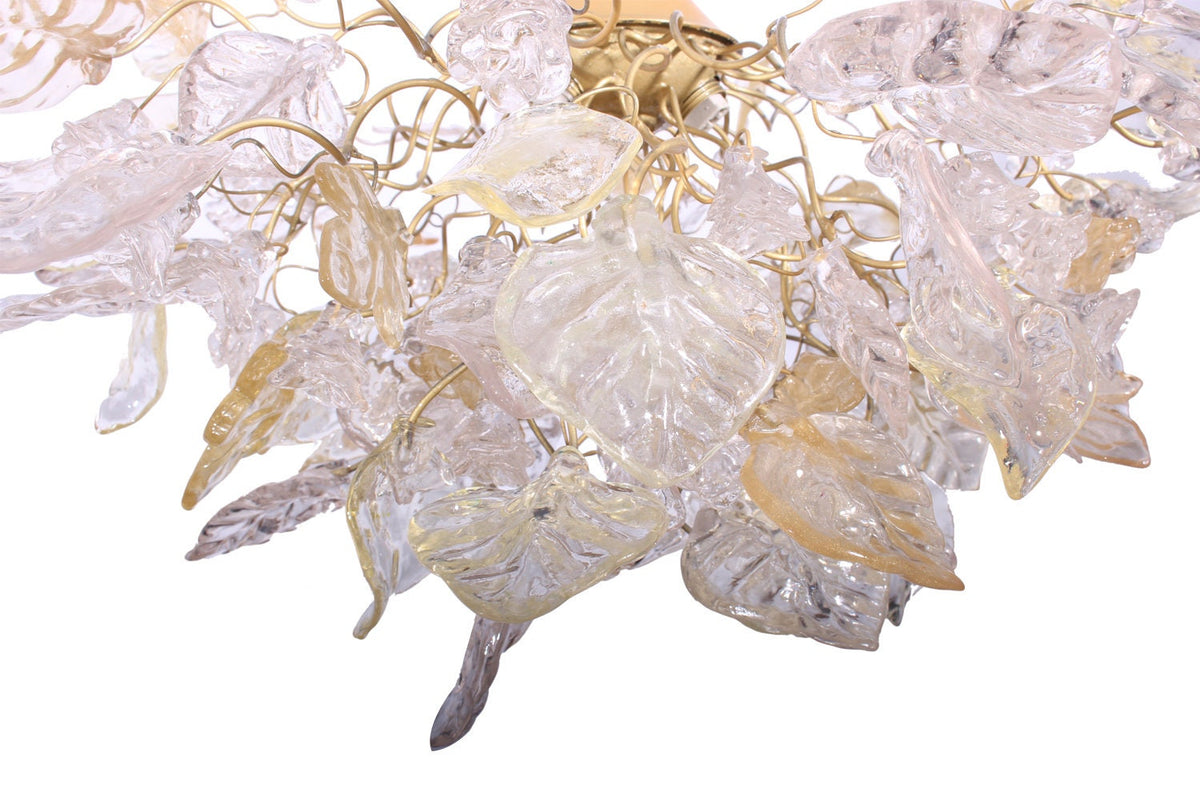 Gold hanging Chandeliers with flowers and leaves for living room, dining room