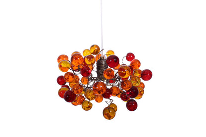 Bubbles Lighting, Ceiling Pendant light with orange and red wine bubbles.