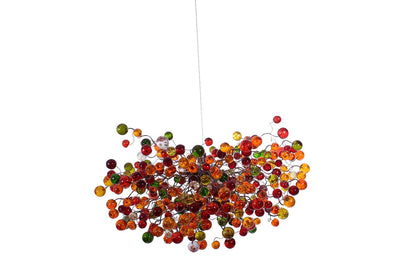 Hanging Chandeliers with warm color bubbles
