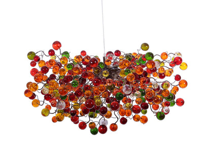 Hanging Chandeliers with warm color bubbles