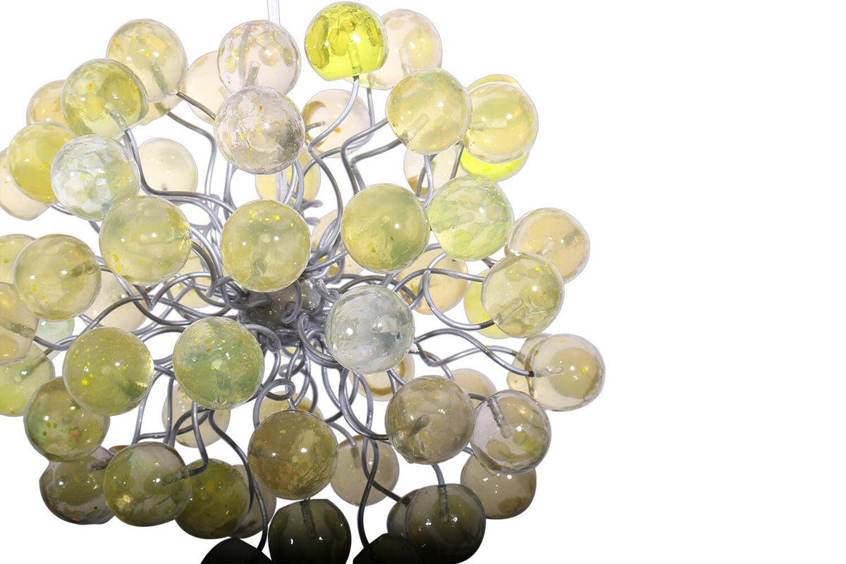 Pendant lighting with Lemon Green bubbles Light Fixture chandelier for hall, bathroom, bedroom or children place.