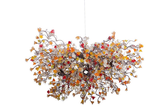 Large Dining Room Lighting, Modern Hanging Chandeliers with warm colors jumping flowers for Dining Room