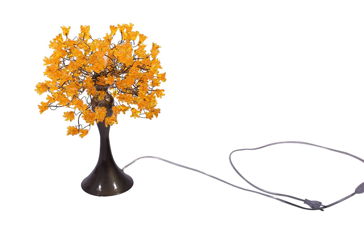 Bedside Lamp, Table lamp with yellow flowers, modern desk lamp with metal wires and yellow flowers for your bedroom, living room