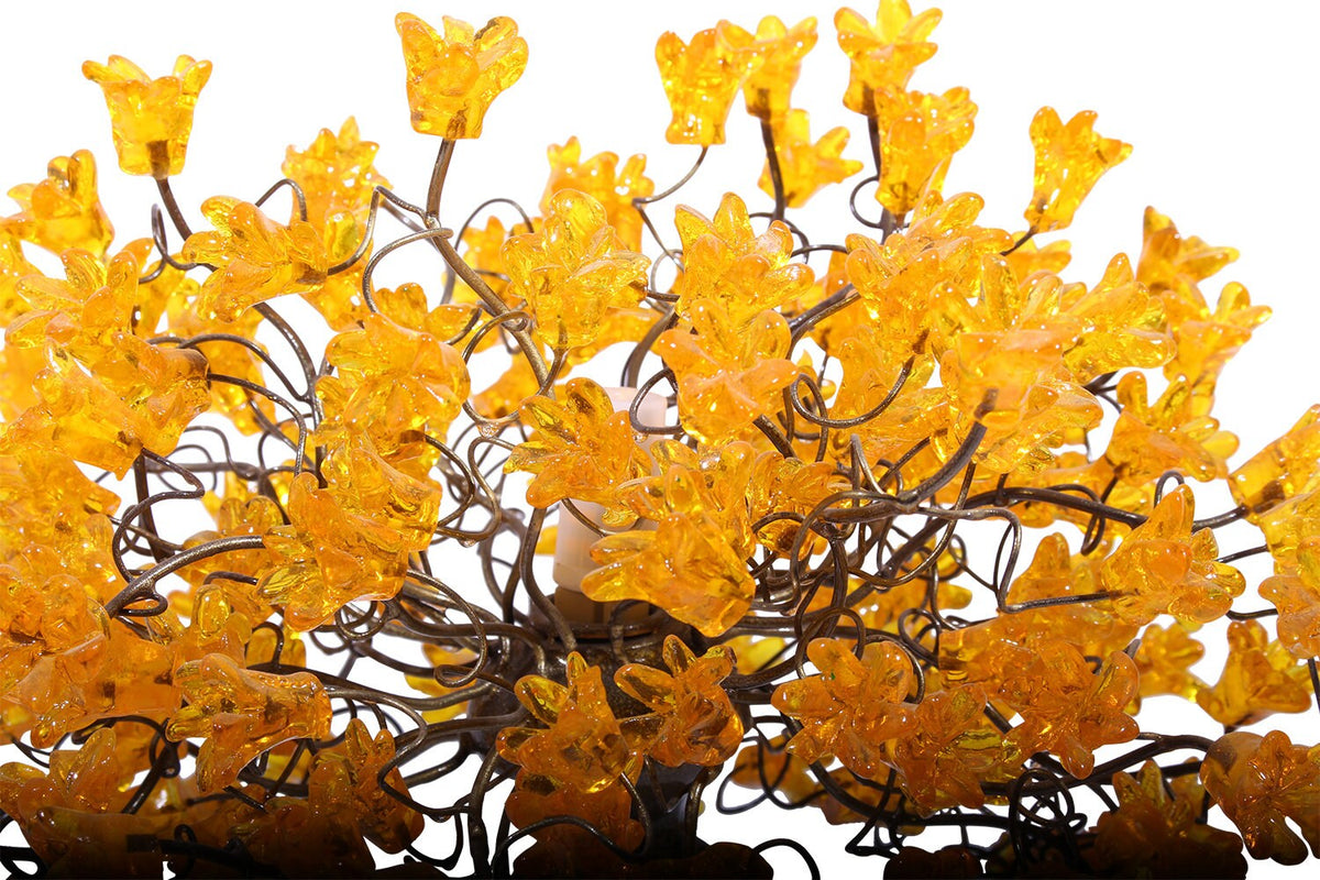 Bedside Lamp, Table lamp with yellow flowers, modern desk lamp with metal wires and yellow flowers for your bedroom, living room