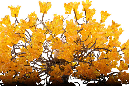 Bedside Lamp, Table lamp with yellow flowers, modern desk lamp with metal wires and yellow flowers for your bedroom, living room