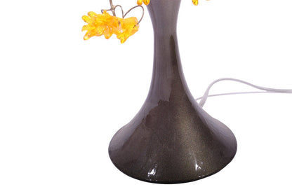Bedside Lamp, Table lamp with yellow flowers, modern desk lamp with metal wires and yellow flowers for your bedroom, living room
