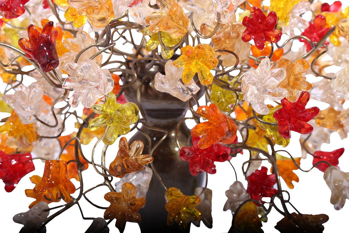 Bedside Lamp, Table lamp with warm color flowers, modern table lamp with metal wires, desk lamp for your bedroom, living room