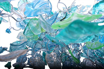Unique ceiling lighting with Sea color flowers & leaves for Dining Room, living room or bedroom. modern home lighting ceiling