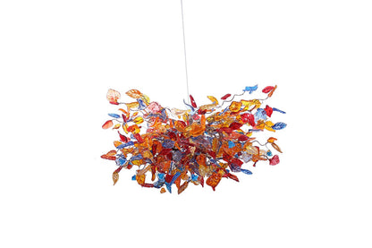 Hanging chandeliers with warm color flowers and leaves for Dining Room , bedroom or living room