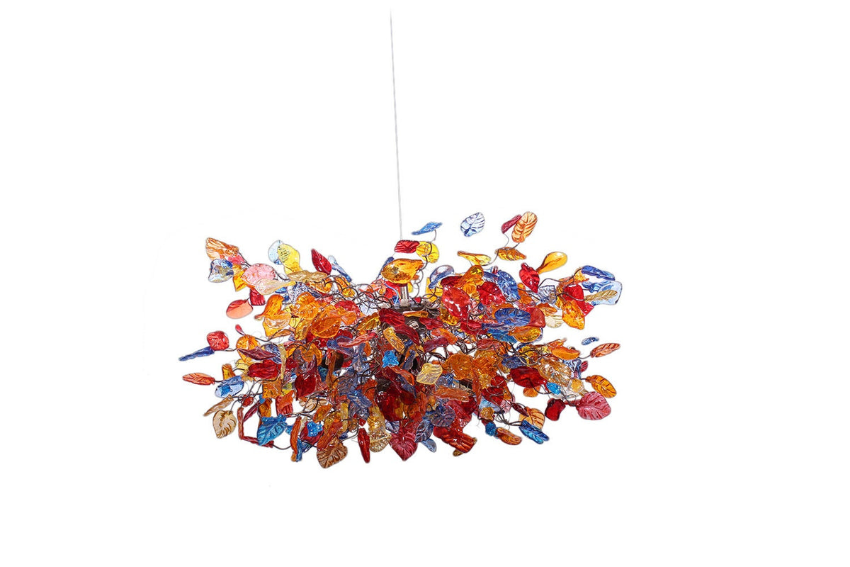 Hanging chandeliers with warm color flowers and leaves for Dining Room , bedroom or living room