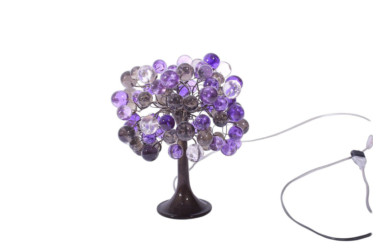 Purple Table lamp, modern bedside lamp with bubbles.