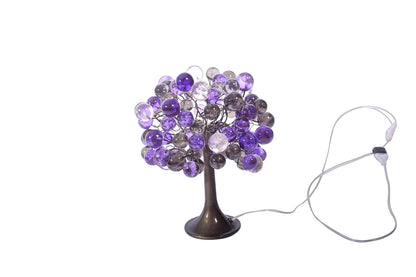 Purple Table lamp, modern bedside lamp with bubbles.