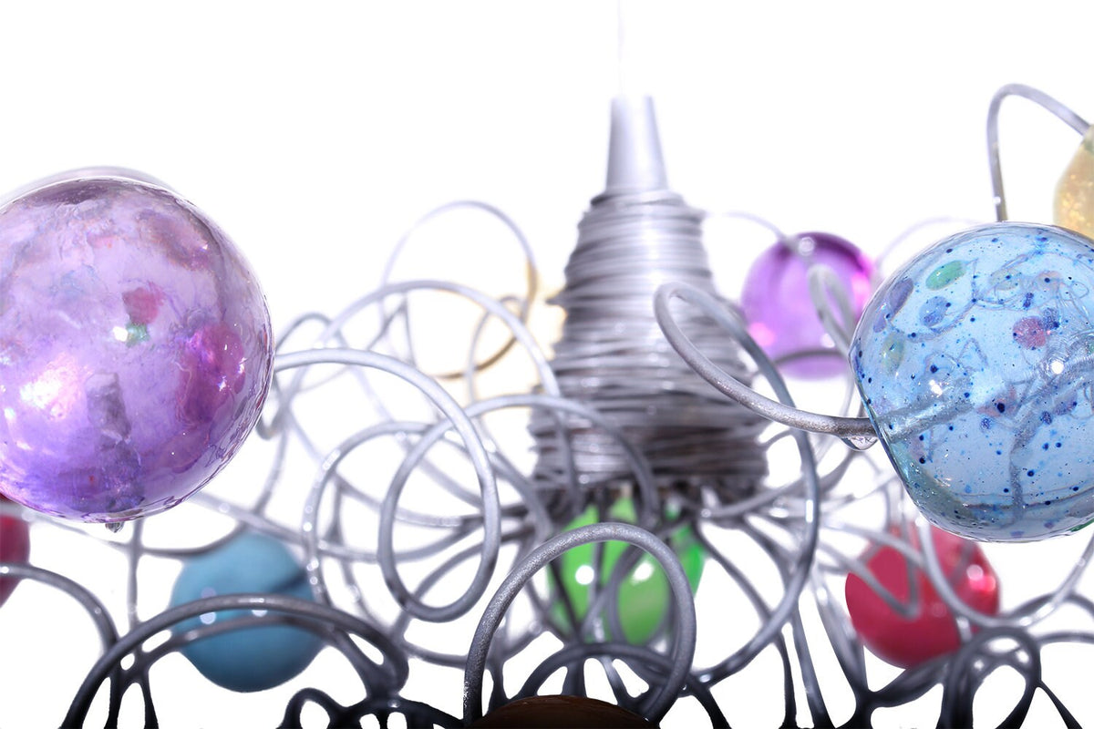 Multicolored Resin Bubble Pendant Light: Kitchen Island Lighting