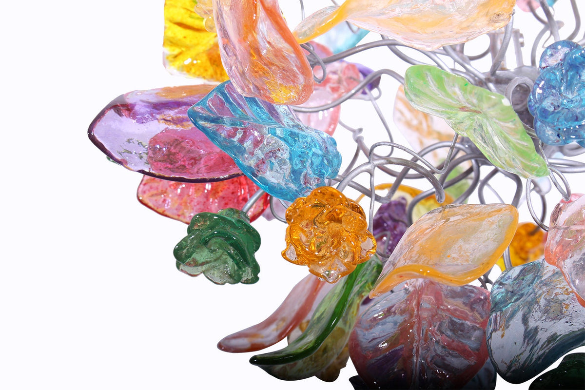 Pendant Lighting, Pastel color Ceiling chandelier with flowers and leaves