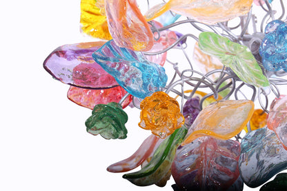 Pendant Lighting, Pastel color Ceiling chandelier with flowers and leaves