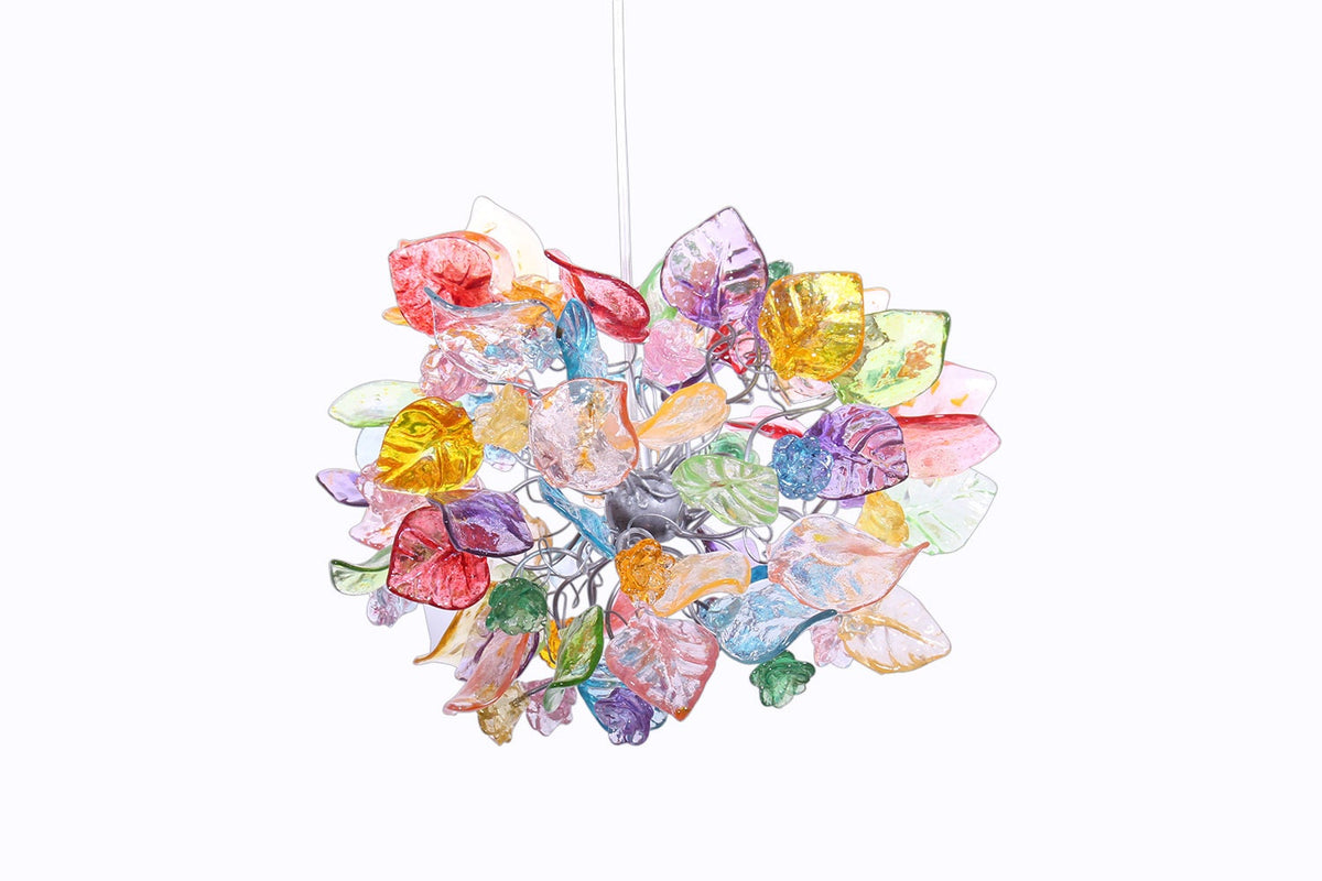 Pendant Lighting, Pastel color Ceiling chandelier with flowers and leaves