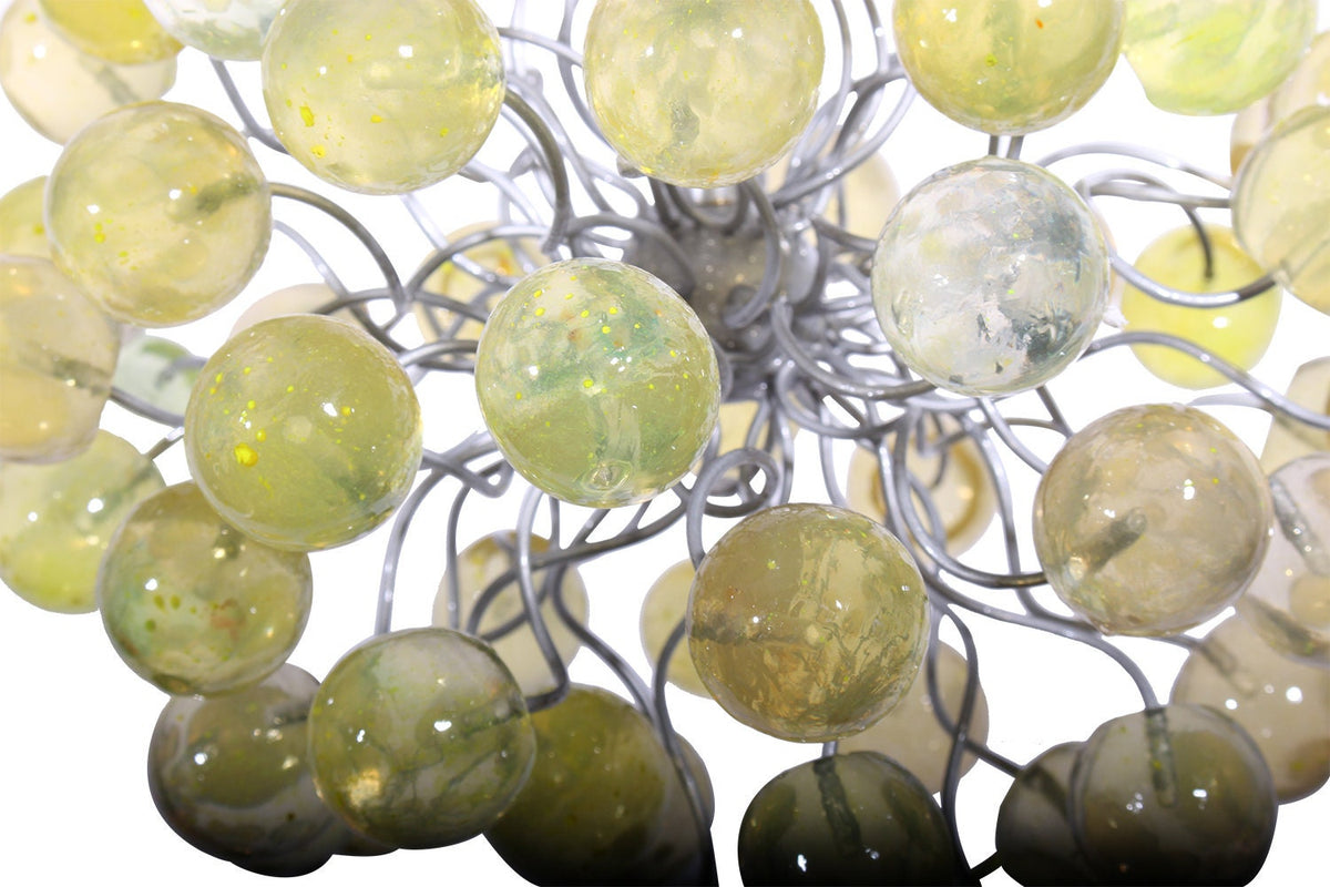 Pendant lighting with Lemon Green bubbles Light Fixture chandelier for hall, bathroom, bedroom or children place.