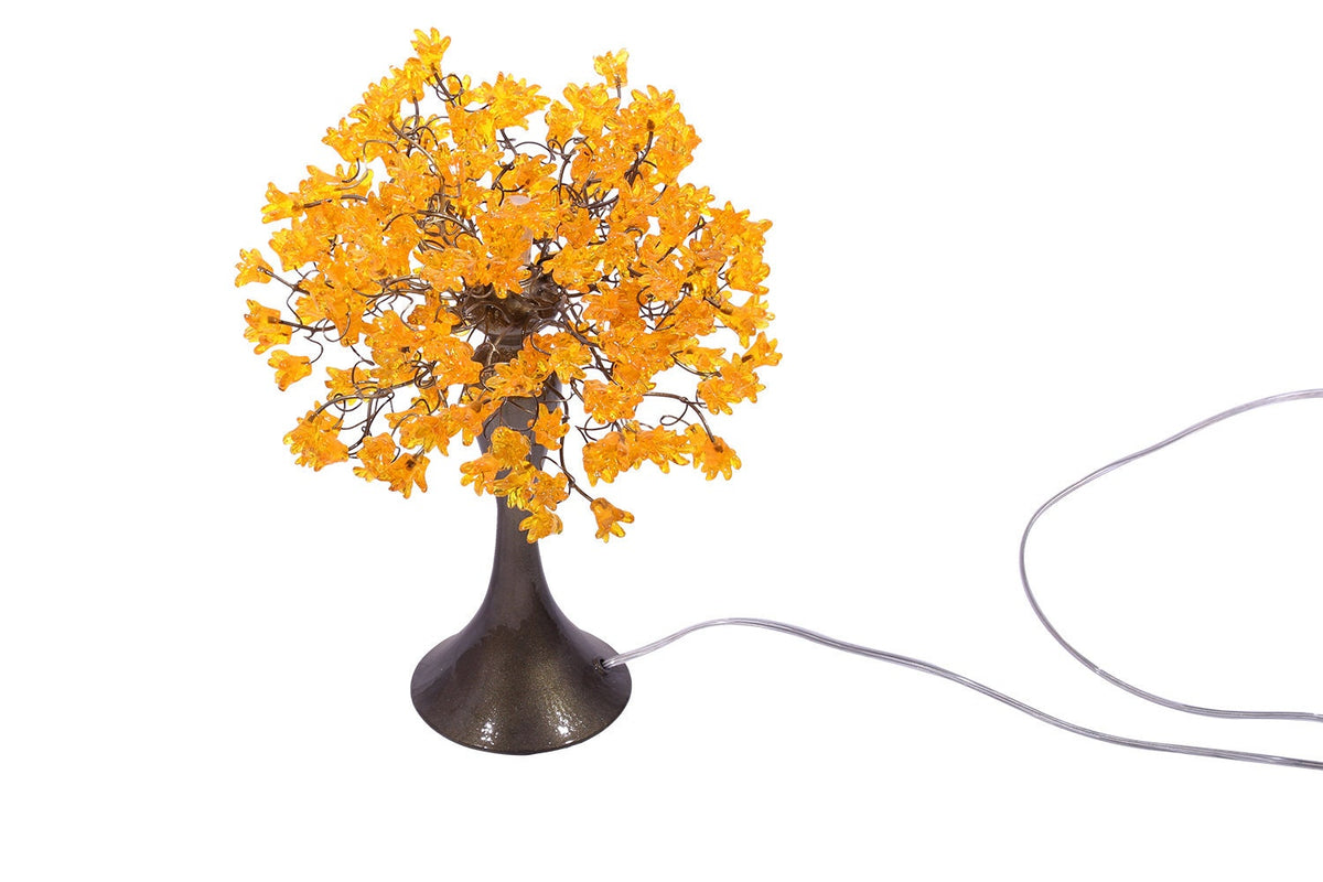 Bedside Lamp, Table lamp with yellow flowers, modern desk lamp with metal wires and yellow flowers for your bedroom, living room