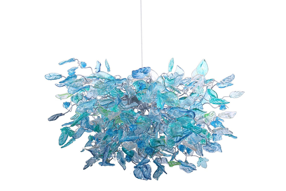 Unique ceiling lighting with Sea color flowers & leaves for Dining Room, living room or bedroom. modern home lighting ceiling