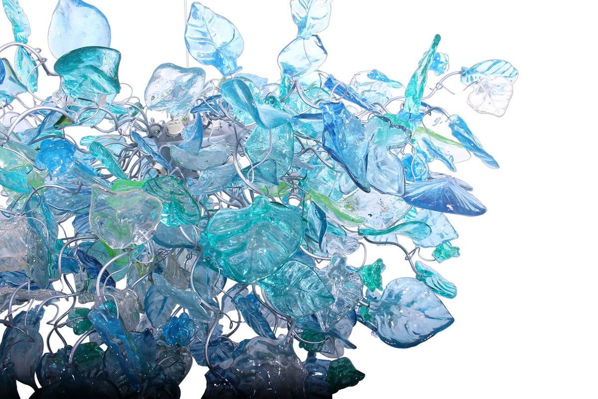 Unique ceiling lighting with Sea color flowers & leaves for Dining Room, living room or bedroom. modern home lighting ceiling