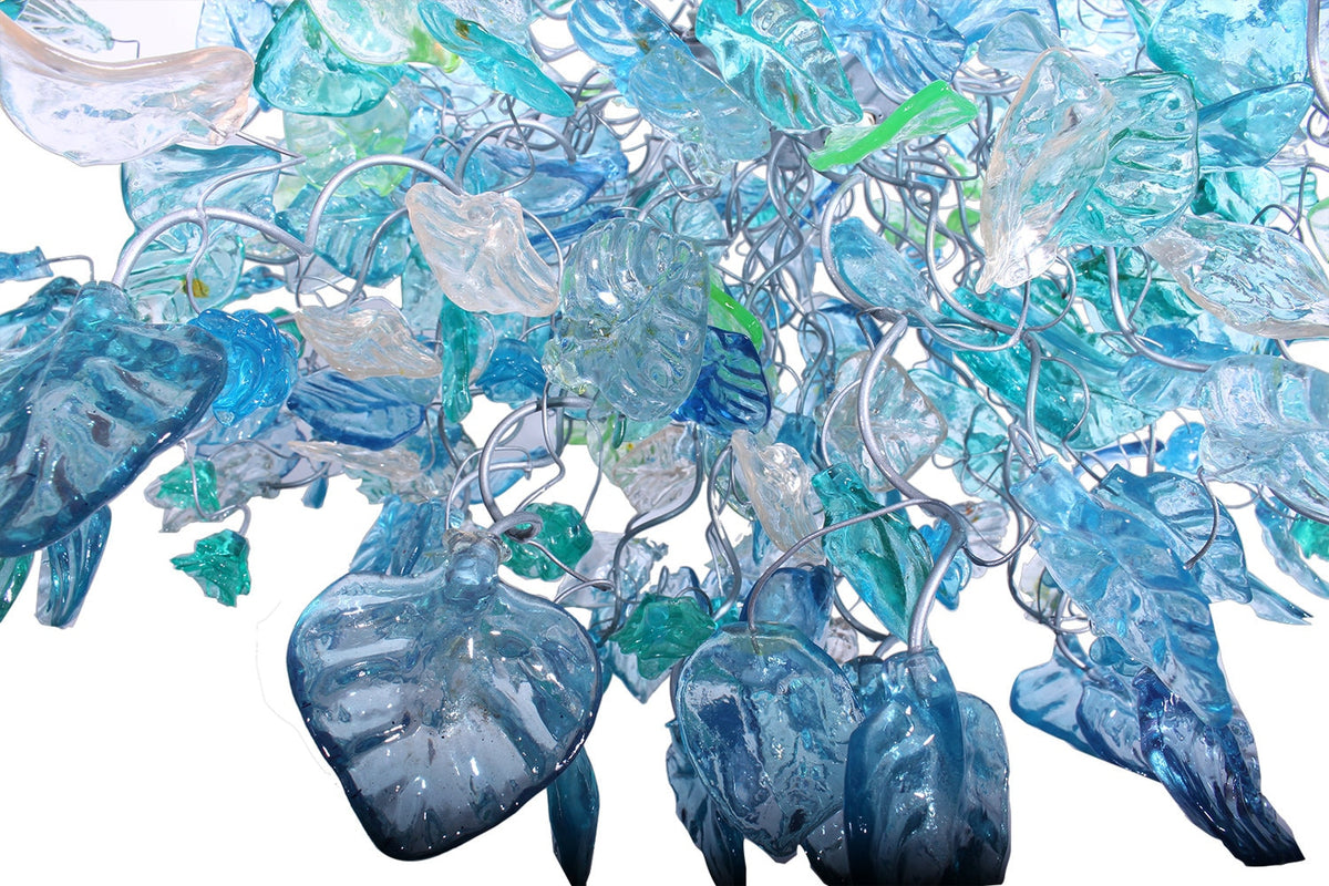 Unique ceiling lighting with Sea color flowers & leaves for Dining Room, living room or bedroom. modern home lighting ceiling