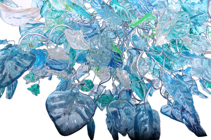 Unique ceiling lighting with Sea color flowers & leaves for Dining Room, living room or bedroom. modern home lighting ceiling