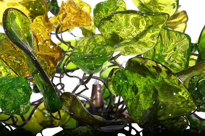 Pendant Lighting, island lighting with shades of green color flowers and leaves