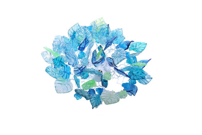 Flush mount ceiling light with sea color flowers and leaves. elegant sconces for ceiling or wall