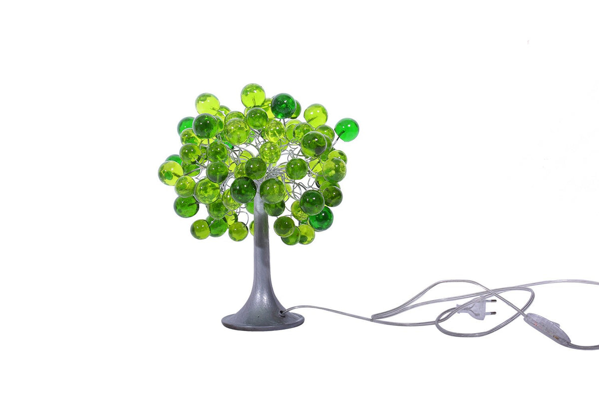 Bedside table Lamp, modern table lamp with green color bubbles, unique table lamp.