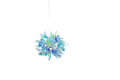 Pendant Lighting, modern blue pendant with sea color flowers and leaves