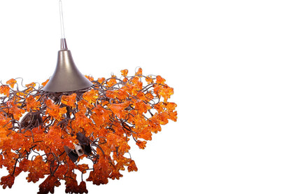 Orange Chandeliers with flowers, orange hanging lamp for living room, bedroom, Dining Room.