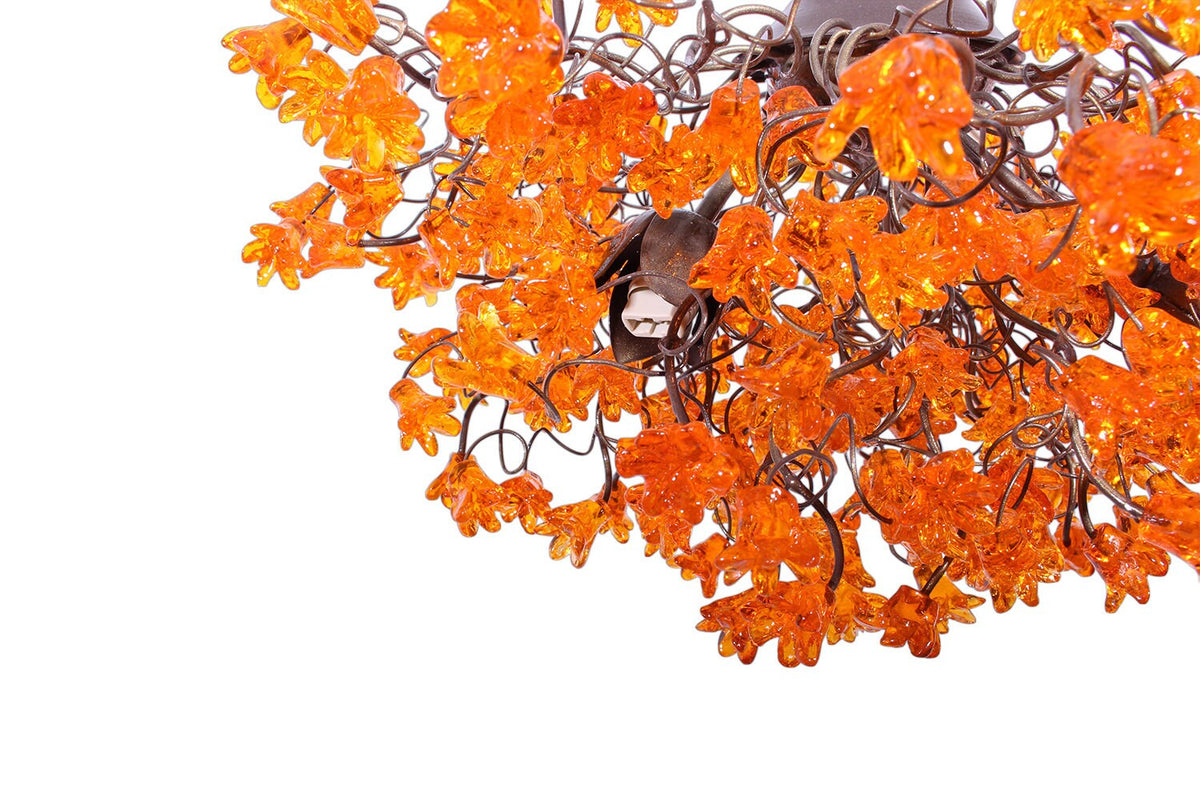 Orange Chandeliers with flowers, orange hanging lamp for living room, bedroom, Dining Room.