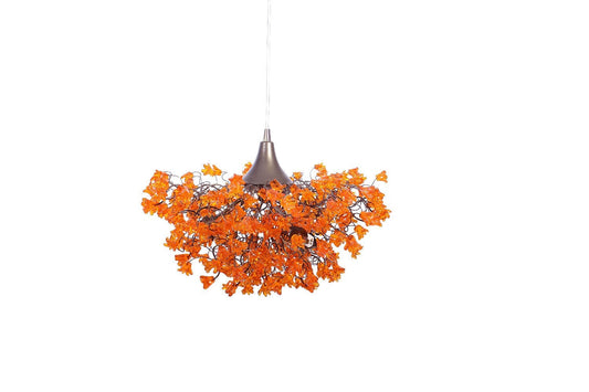 Orange Chandeliers with flowers, orange hanging lamp for living room, bedroom, Dining Room.