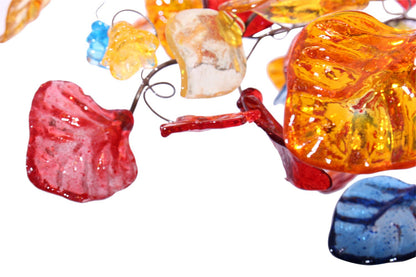 Hanging chandeliers with warm color flowers and leaves for Dining Room , bedroom or living room