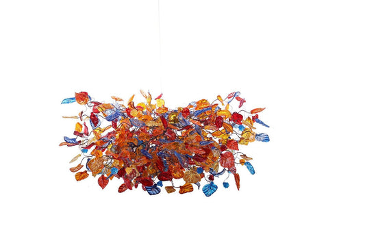 Hanging chandeliers with warm color flowers and leaves for Dining Room , bedroom or living room