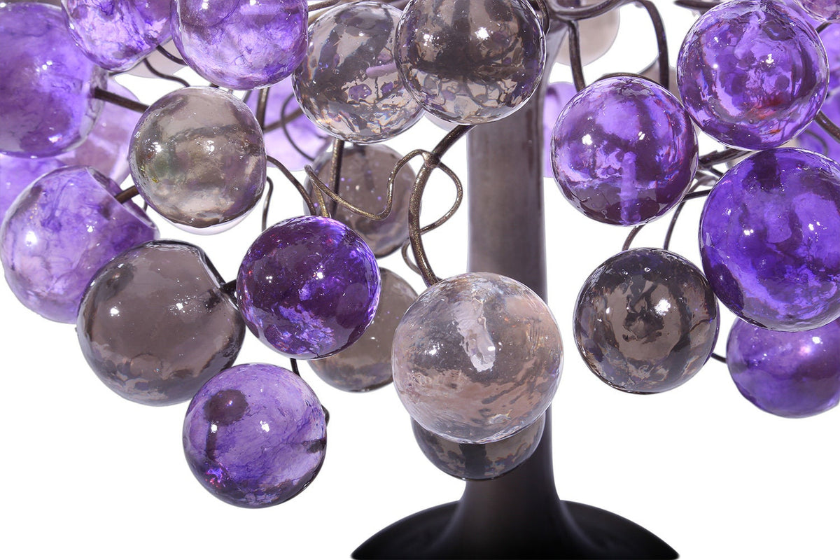 Purple Table lamp, modern bedside lamp with bubbles.