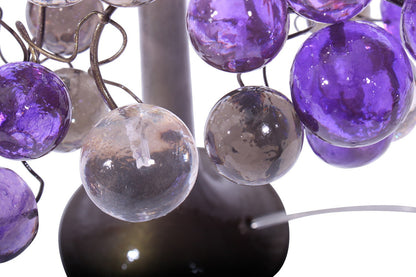 Purple Table lamp, modern bedside lamp with bubbles.