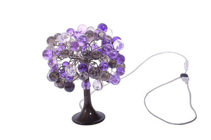 Purple Table lamp, modern bedside lamp with bubbles.