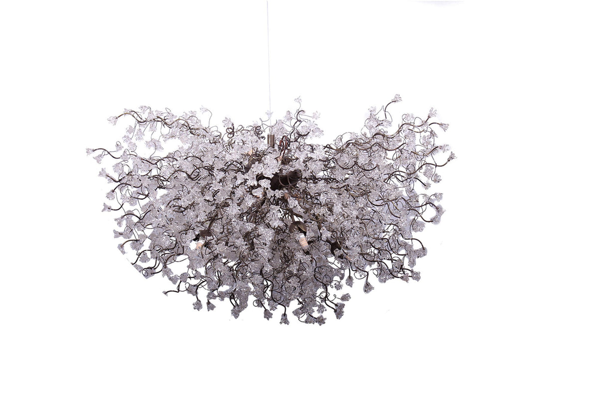 Grand White Flower Light Chandelier