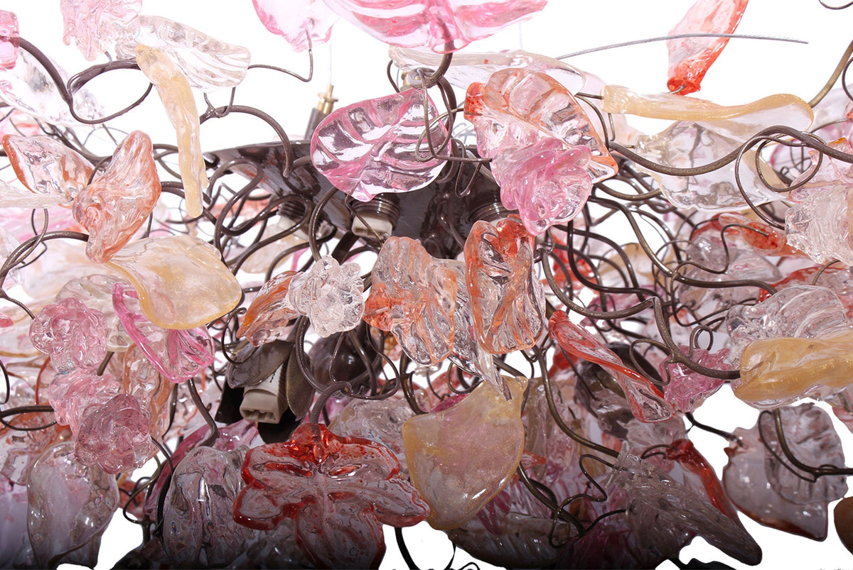 Modern Rose Gold Flower Chandelier: Resin Leaf Hanging Ceiling Light