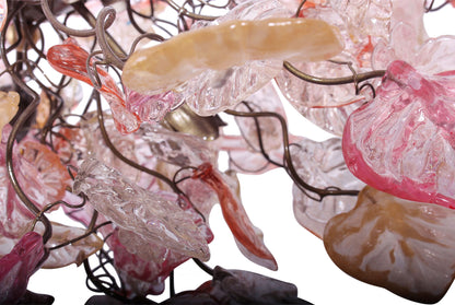 Modern Rose Gold Flower Chandelier: Resin Leaf Hanging Ceiling Light
