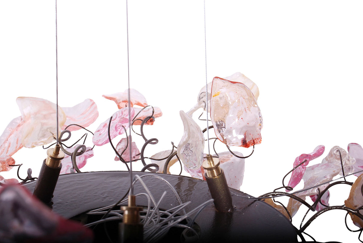 Modern Rose Gold Flower Chandelier: Resin Leaf Hanging Ceiling Light