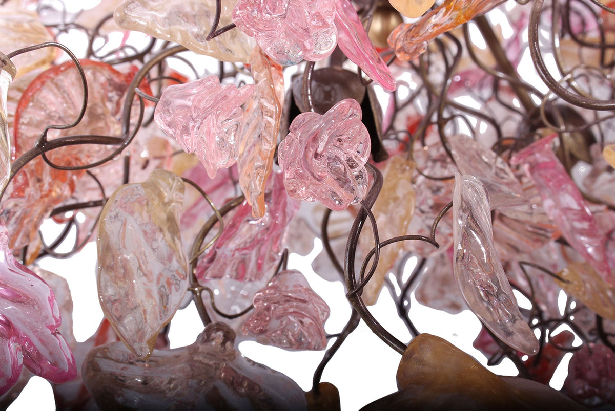 Modern Rose Gold Flower Chandelier: Resin Leaf Hanging Ceiling Light