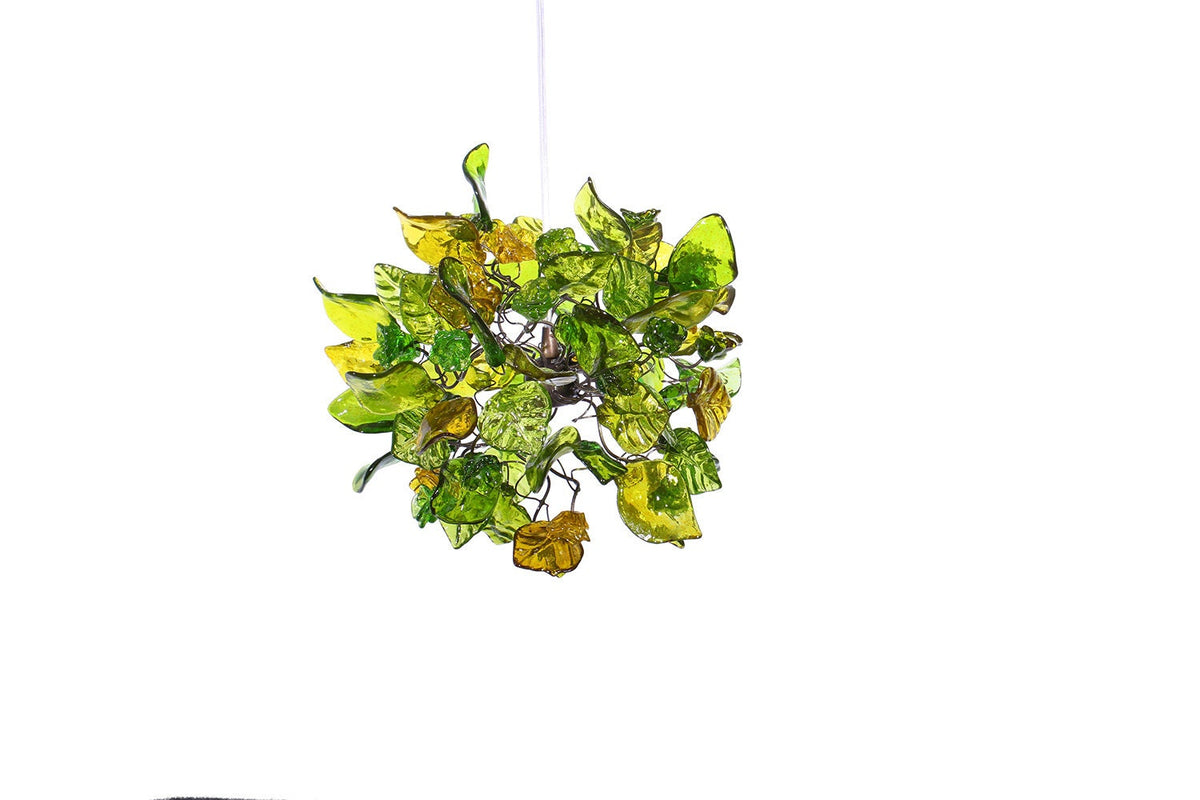 Pendant Lighting, island lighting with shades of green color flowers and leaves