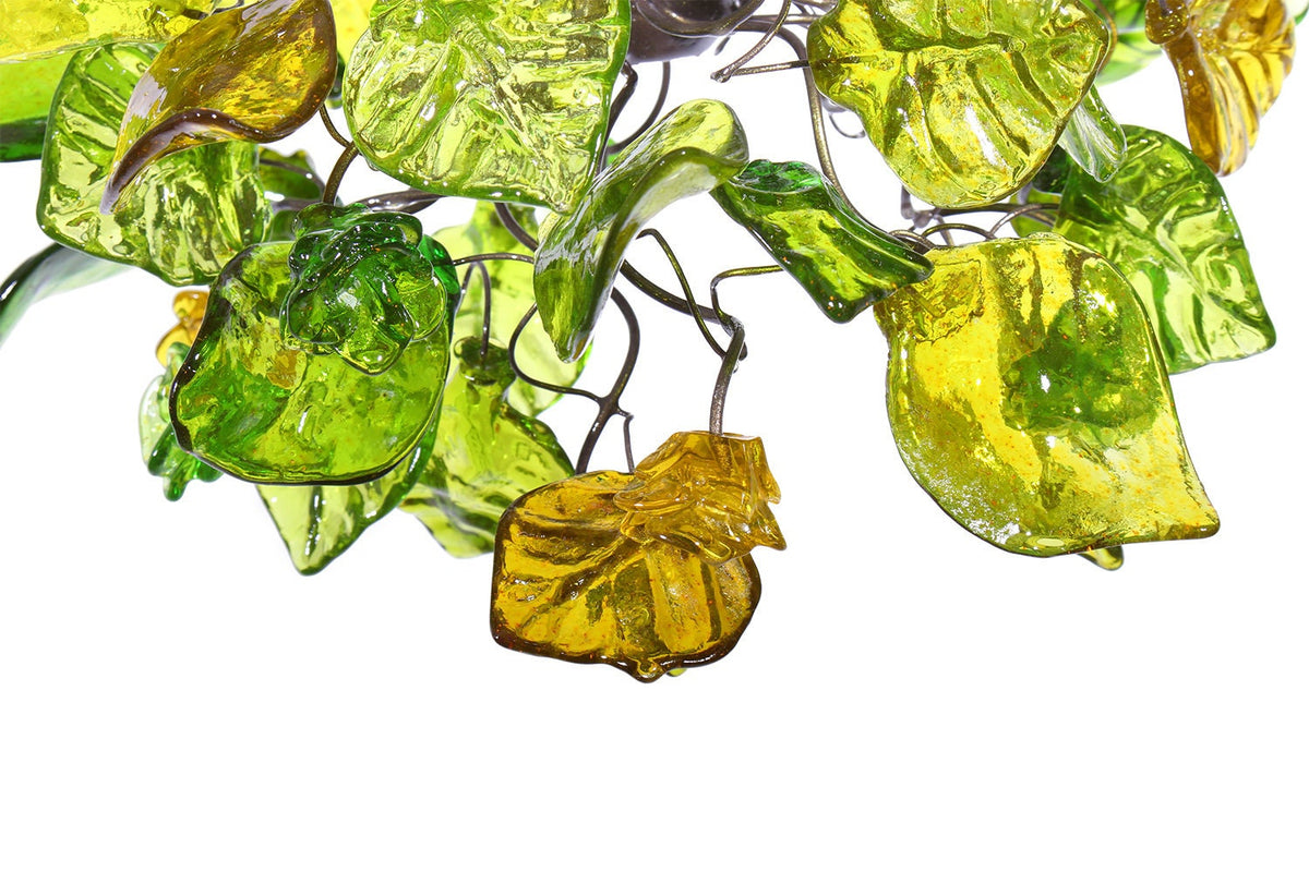 Pendant Lighting, island lighting with shades of green color flowers and leaves