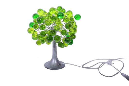 Bedside table Lamp, modern table lamp with green color bubbles, unique table lamp.